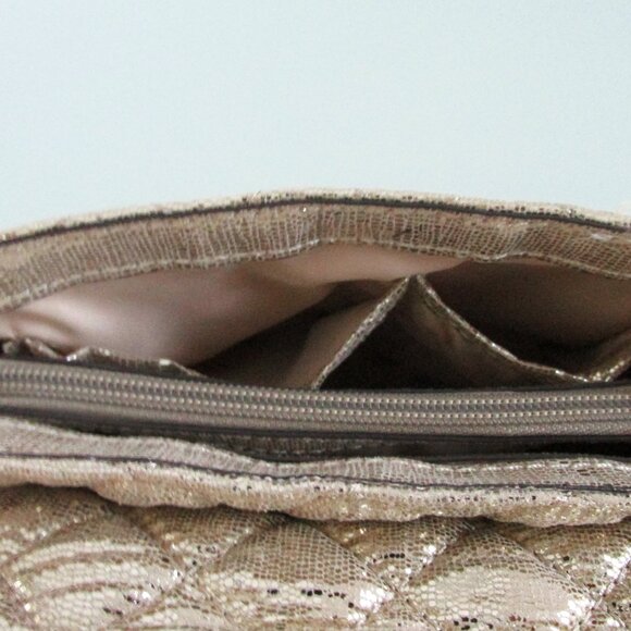 INC International Concepts Gold Metallic Crossbody Handbag - Picture 7 of 7